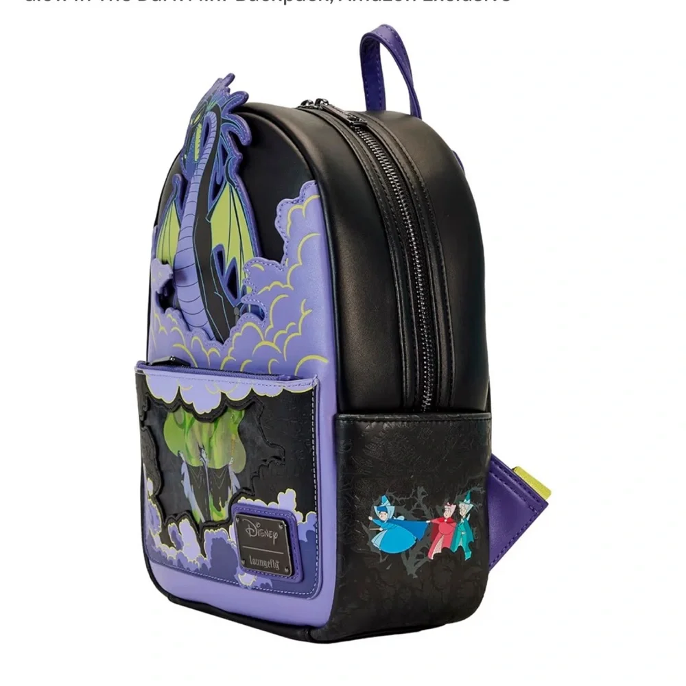 Loungefly Disney Backpack: Maleficent Dragon Lenticular GITD Mini-Backpack
